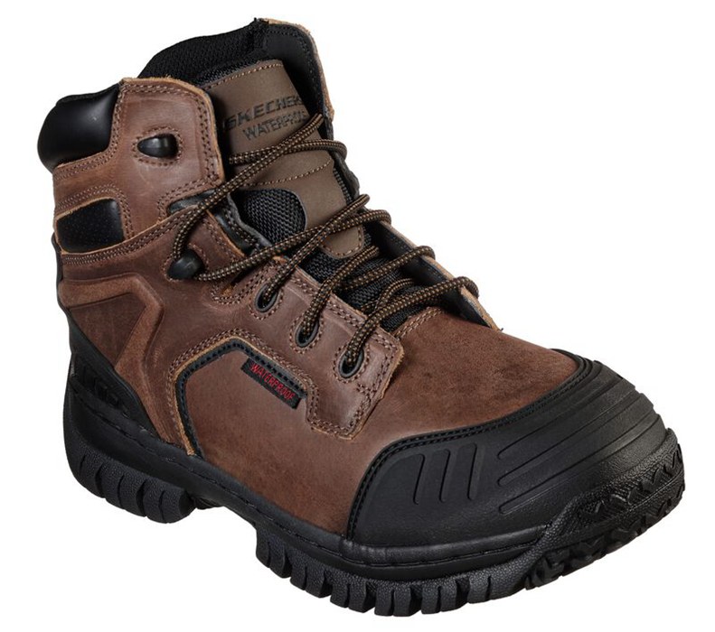 Skechers Hartan - Caledon Wp - Mens Work Boots Dark Brown [AU-SY2812]